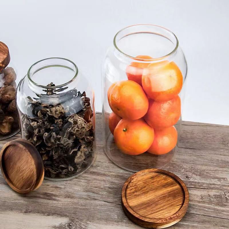 Big Capacity Glass Jar, High Borosilicate Glass Canister, Sealed Glass  Container With Acacia Wood Lid,Seasoning Spaghetti Food Storage Tank From  Highendglassware, $467.94