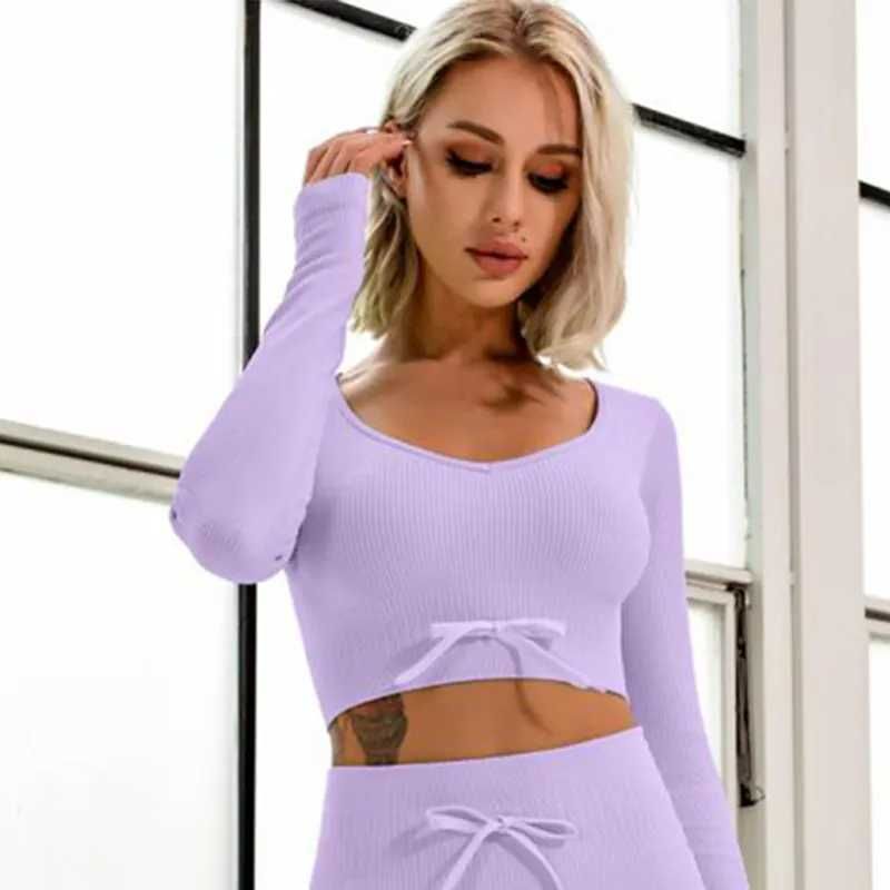 purple yoga shirt