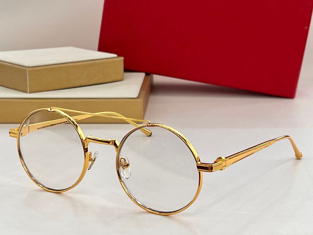 gold frame clear lens