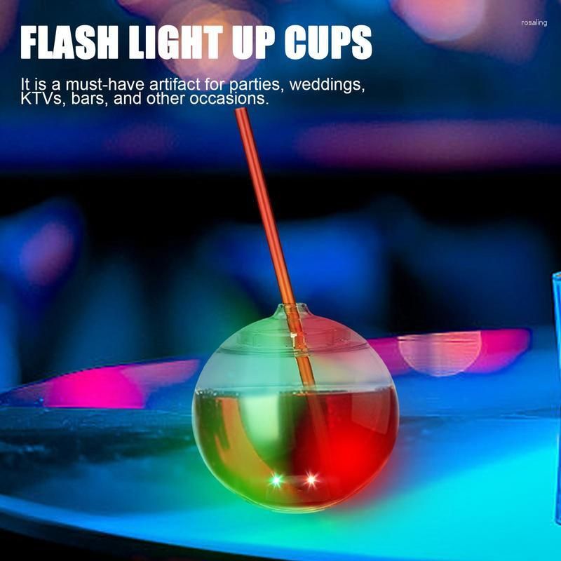 Drinking Straws Luminous Disco Ball Glow Cup 24oz Clear Neon Cups With Lid  And Straw Reusable Decor For Party Festivals From Rosaling, $9.22