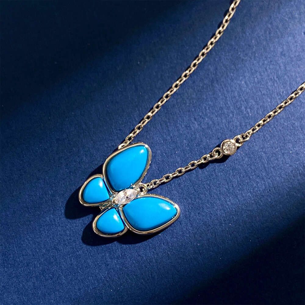 Ketting Zilver + Blauwe Den