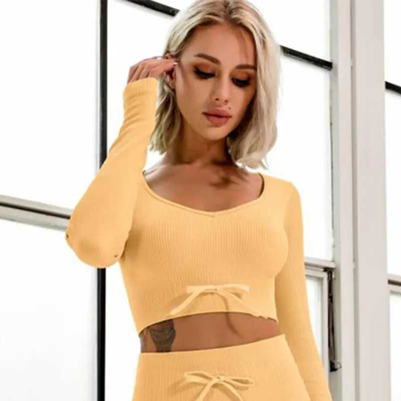 yellow yoga shirt