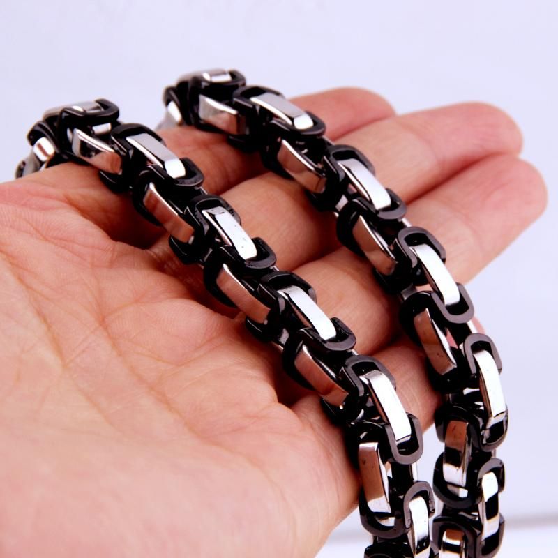 Bracelet Chine 7 pouces 5mm Argent-Noir