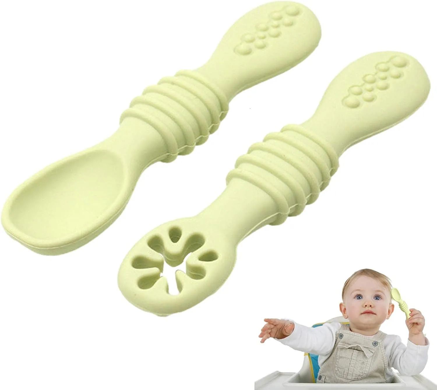 Cups Dishes Utensils Baby Feeding Spoon Silicone Baby Spoons For Toddler  Utensils First Stage Baby Training Spoon Set Infant Led Weaning Utensils  231006 From Tuo08, $10.66