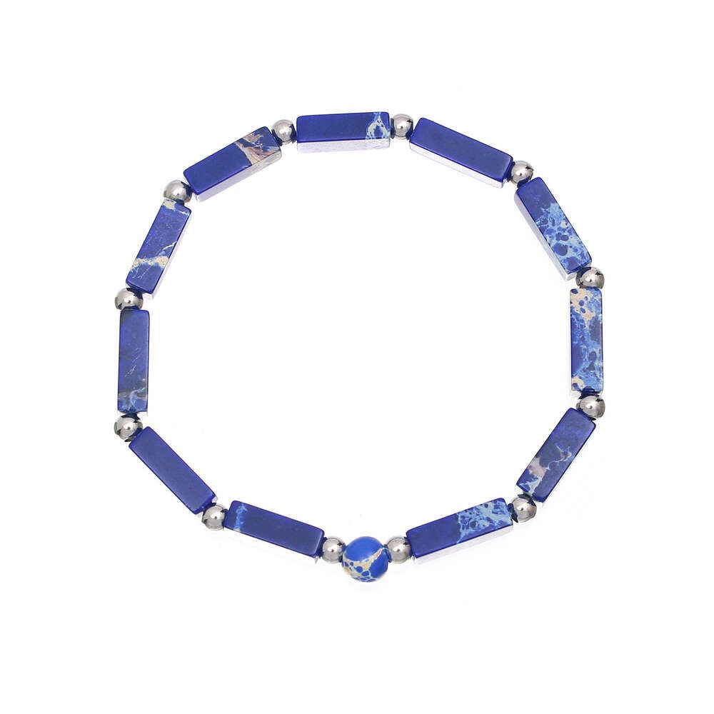 Klein Blue Square Ball Beded Armband
