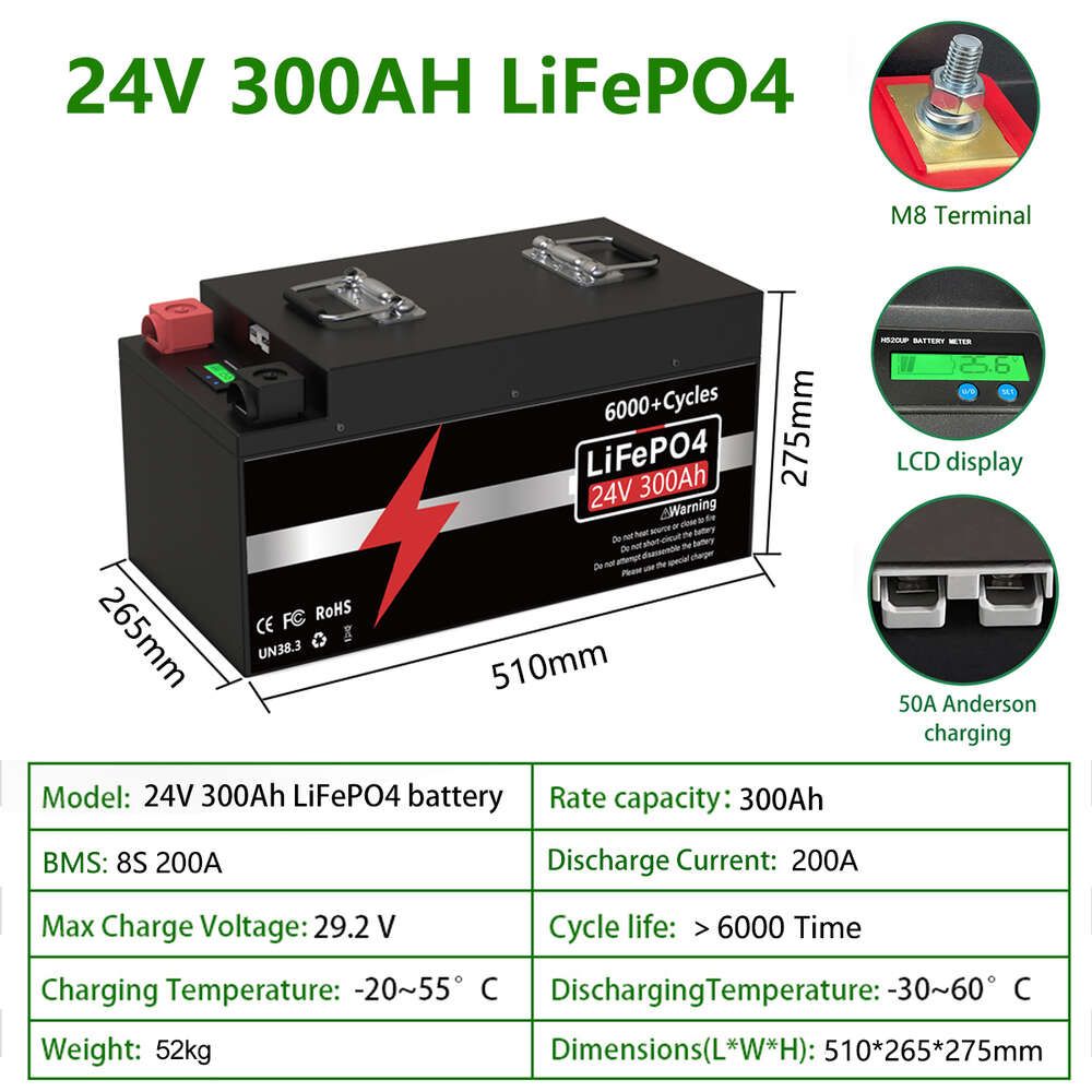 24V 300AH 7680WH