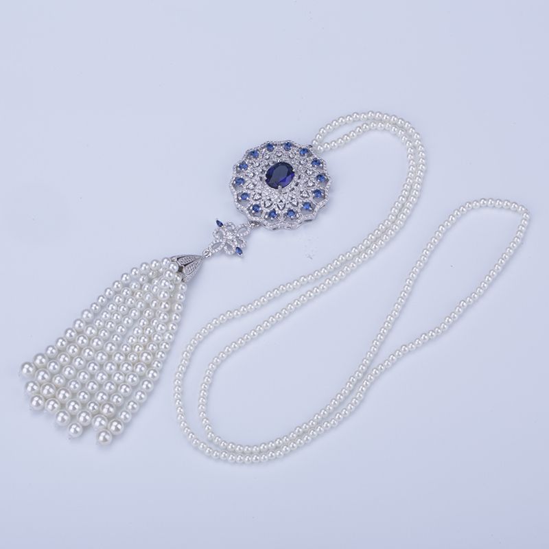 blue cz necklace