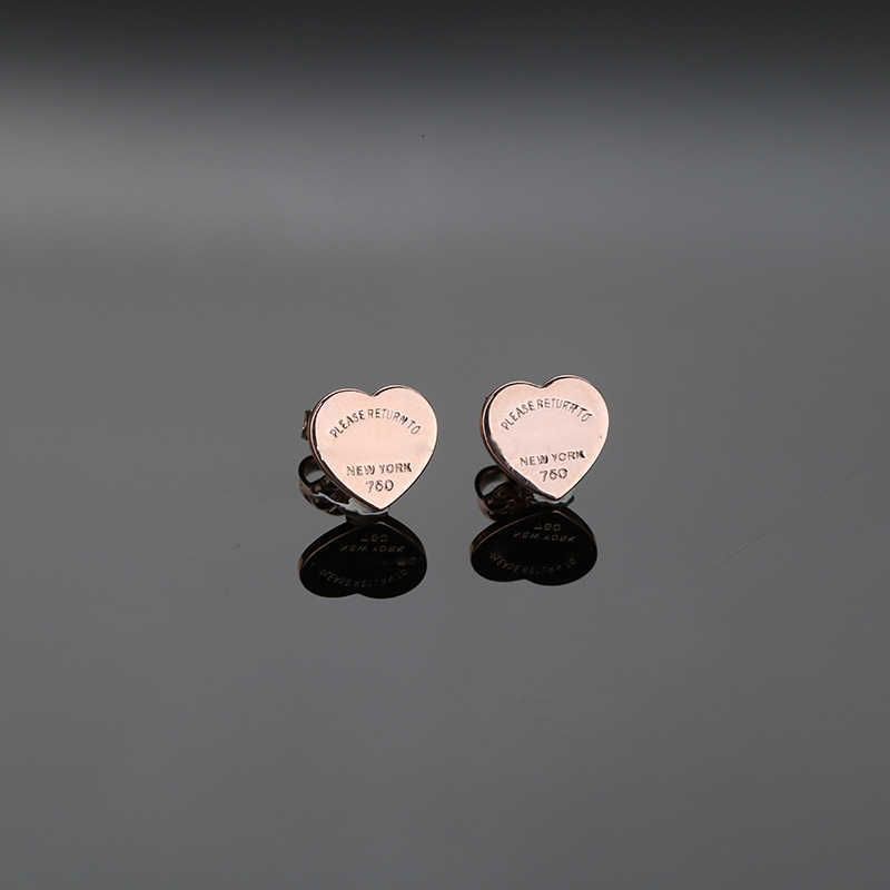 Rose Gold Heart Earrings-925 Silver