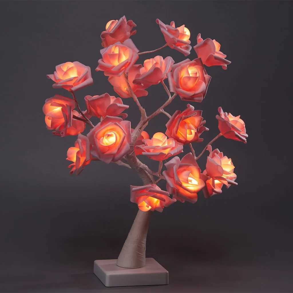 Pink Flower-24led-warm Light