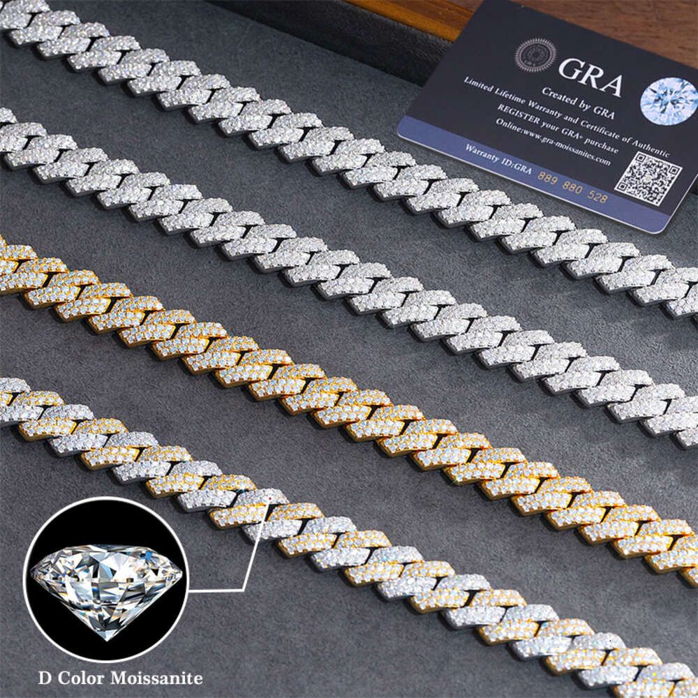 Diamond Cuban Link Choker - 12mm, Size 12-16, 14K White Chain - The GLD Shop