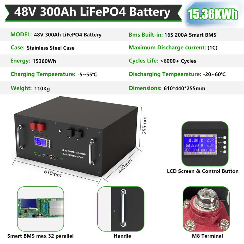 48V 300AH 15360WH