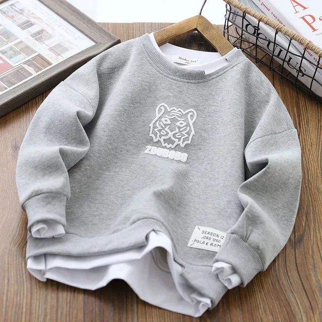 sweat-a capuche-lion-gris-