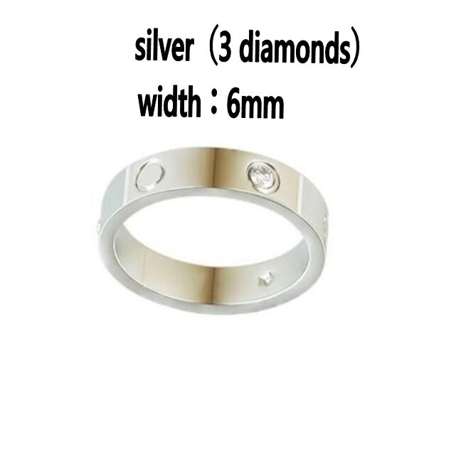 6mm avec diamant couleur argent