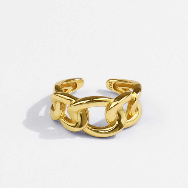 Hollow Chain Ring Gold