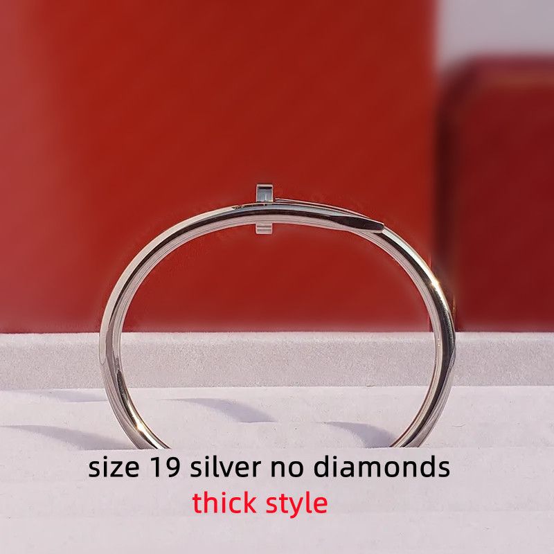 Thick Size 19 Silver No Diamonds