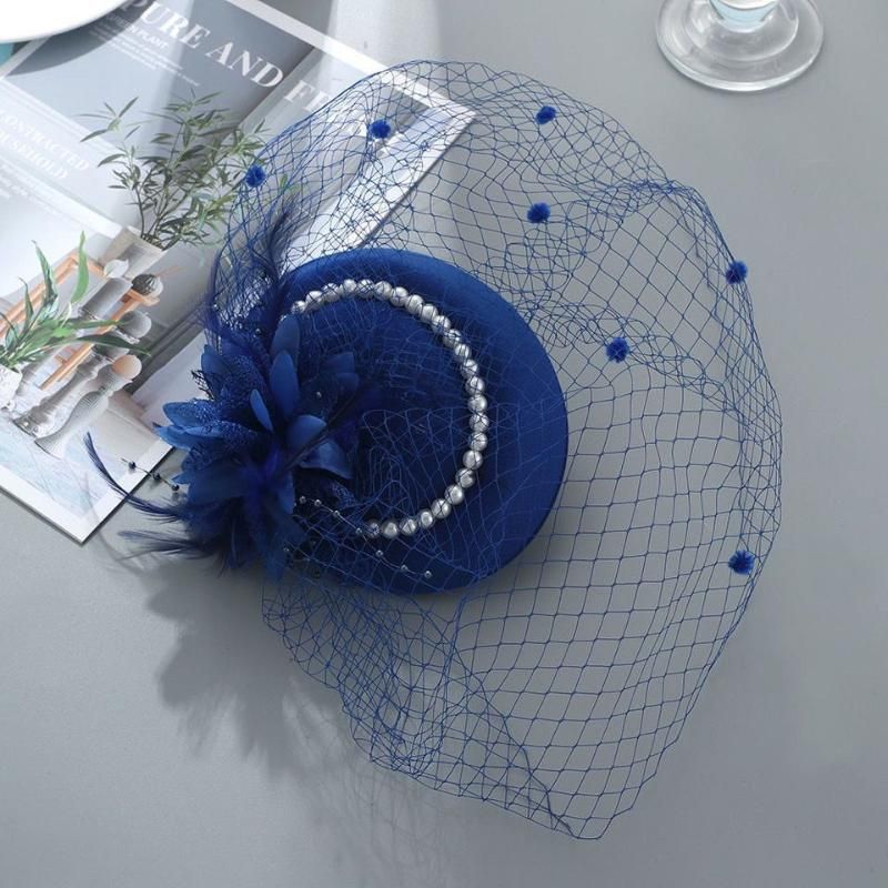 Chapeau de perles Bleu