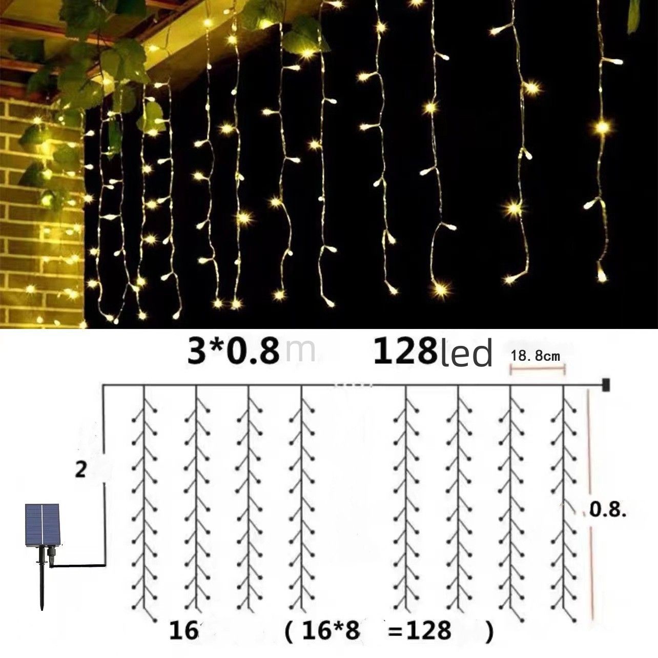 3mx0,8m 128Led Warm White