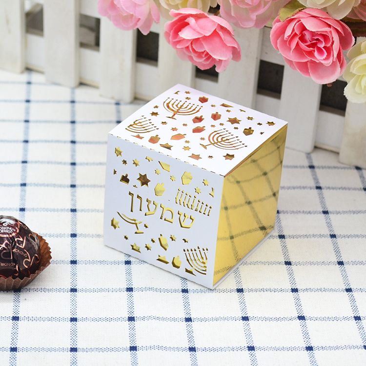 6x6x6cm metallic gold white