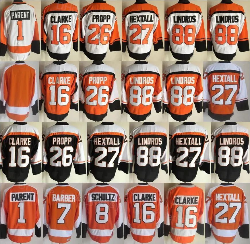Men's Philadelphia Flyers Bobby Clarke CCM Vintage Orange Jersey