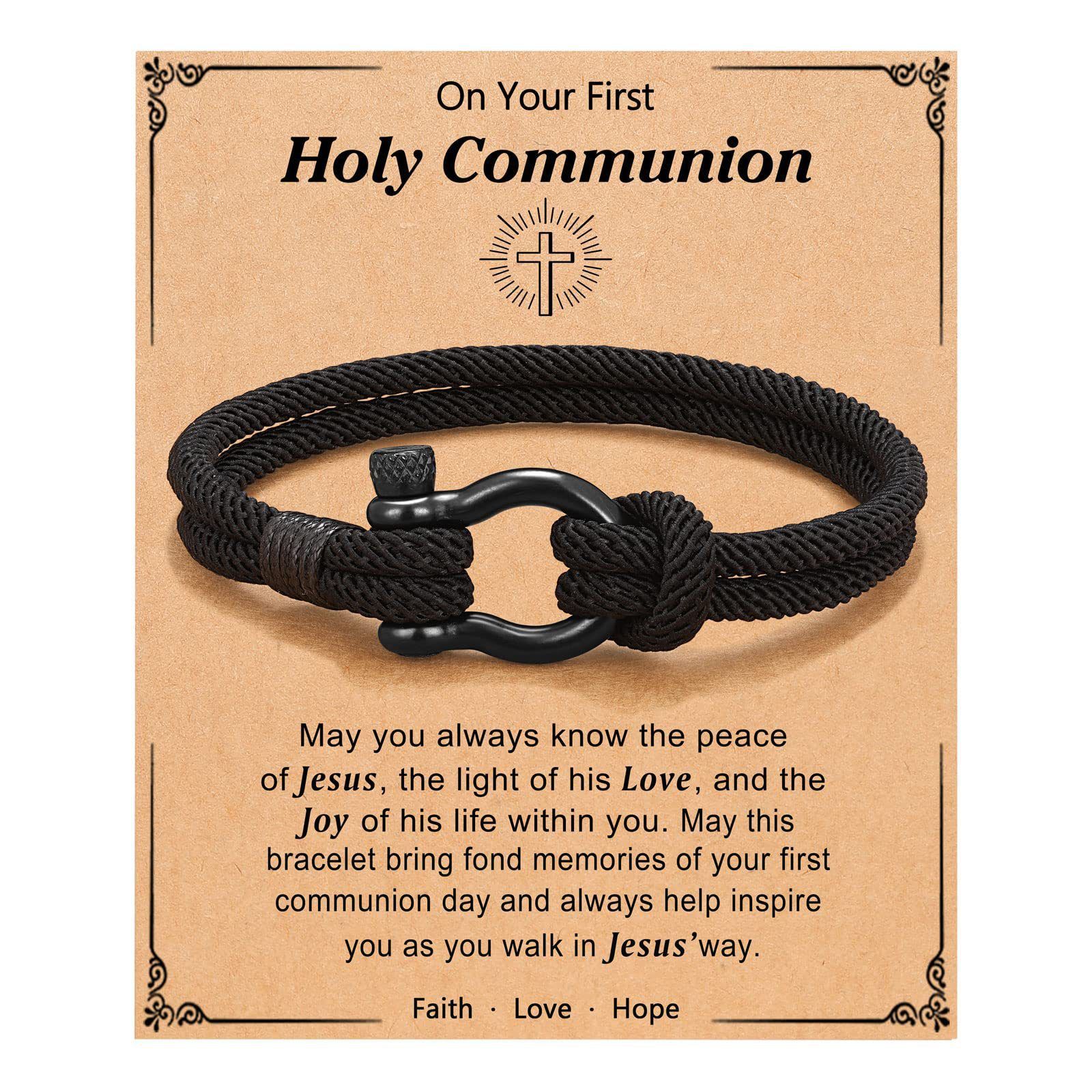 Black+Holy Communion Card