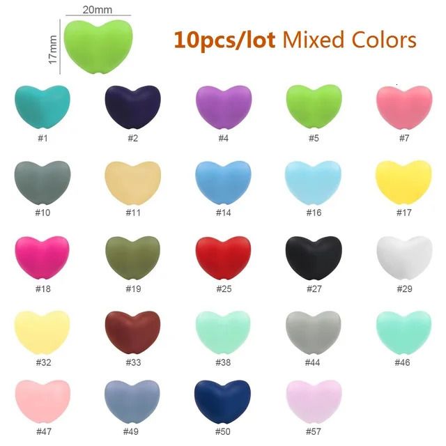 heart beads 10pcs