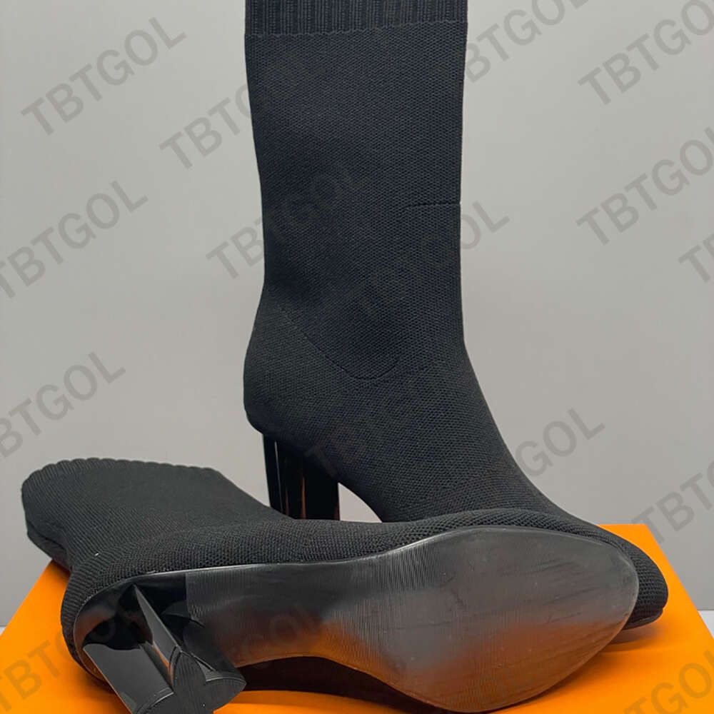 Women Sock Boots Designer Silhouette Ankle Boot Black Martin Booties  Stretch High Heel Half Winter Thick Letter Shoes 35 42 With Box NO50 From  Ddcstore, $44.92