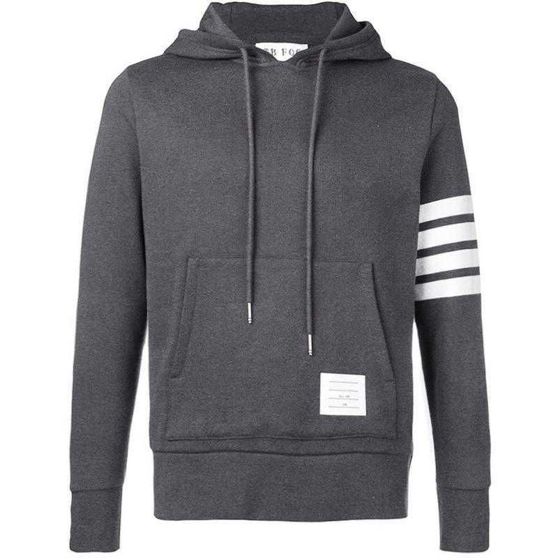 donkergrijze gestreepte hoodie