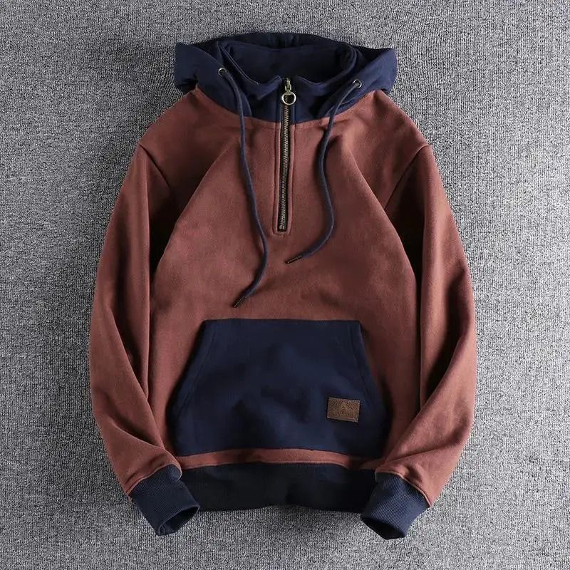 sweats à capuche bleu marron