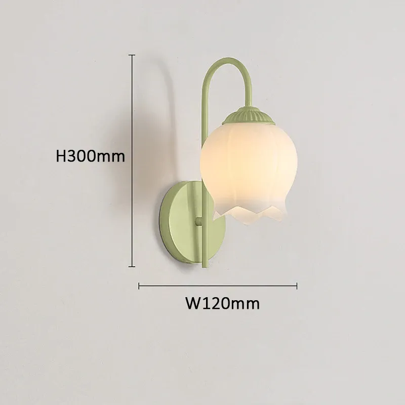 H300xW120mm Warm White E27 Bulb D Green