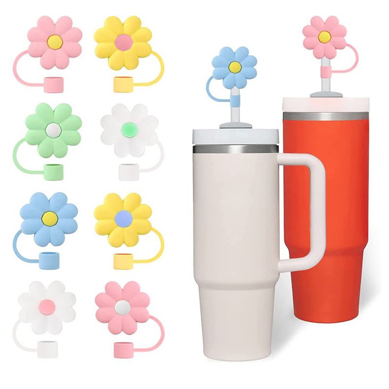 Straw Cover For 30 40Oz Tumbler Cup Flower Straw Topper Caps Cute Silicone  Straw Protector Lids For 10mm Straws Cups Accessories From Dream_high,  $0.42