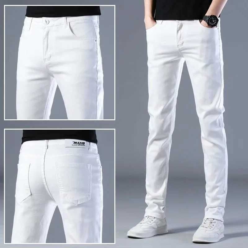 однотонные брюки белые