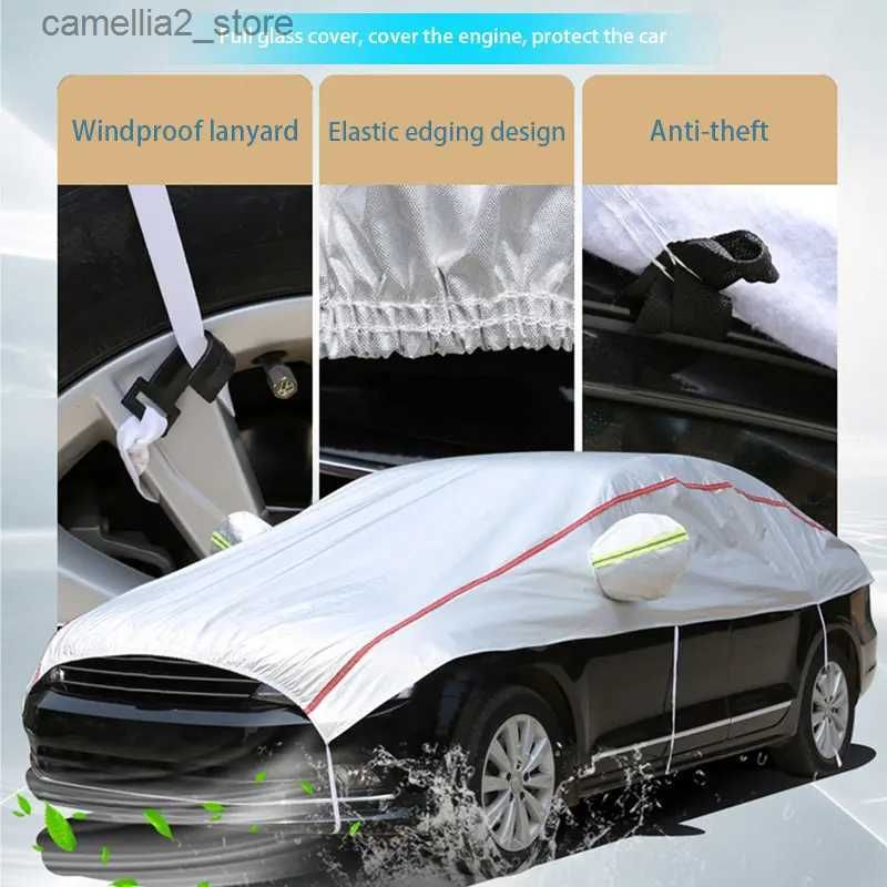 Car Covers Universal Snow Cover Half Car Cover Hail Sun Rain Indoor Outdoor  Protection Cover For SUV Sedan Dustproof Snowproof Sun Shades Q231012 From  Camellia2, $17.63