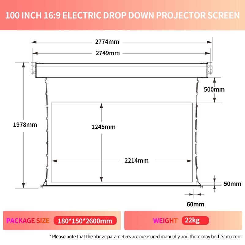 100 inch witte behuizing