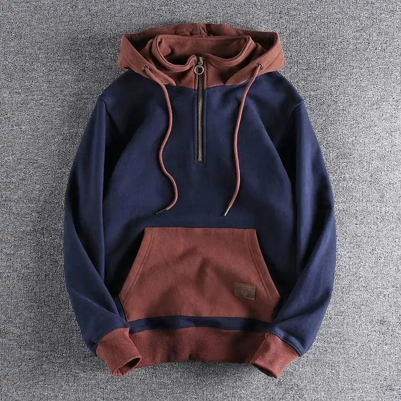 sweats à capuche bleu marron