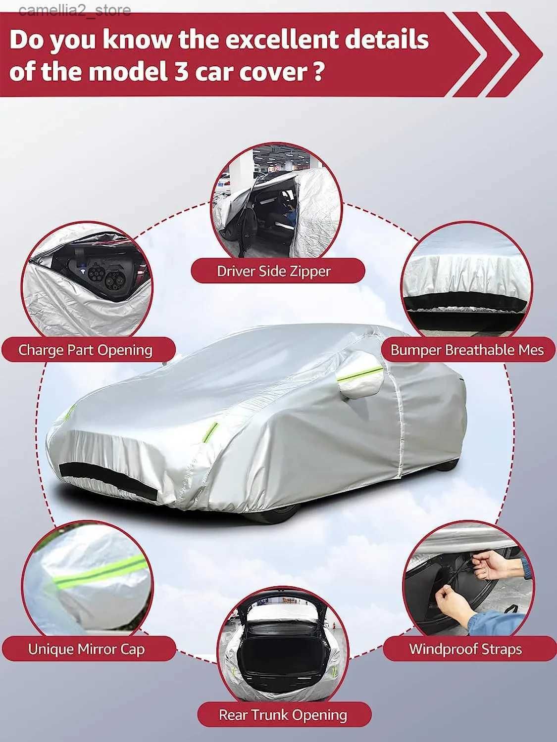 For Tesla Model Y Outdoor Protection Full Car Covers Snow Cover Sunshade  Waterproof Dustproof Exterior Car accessories