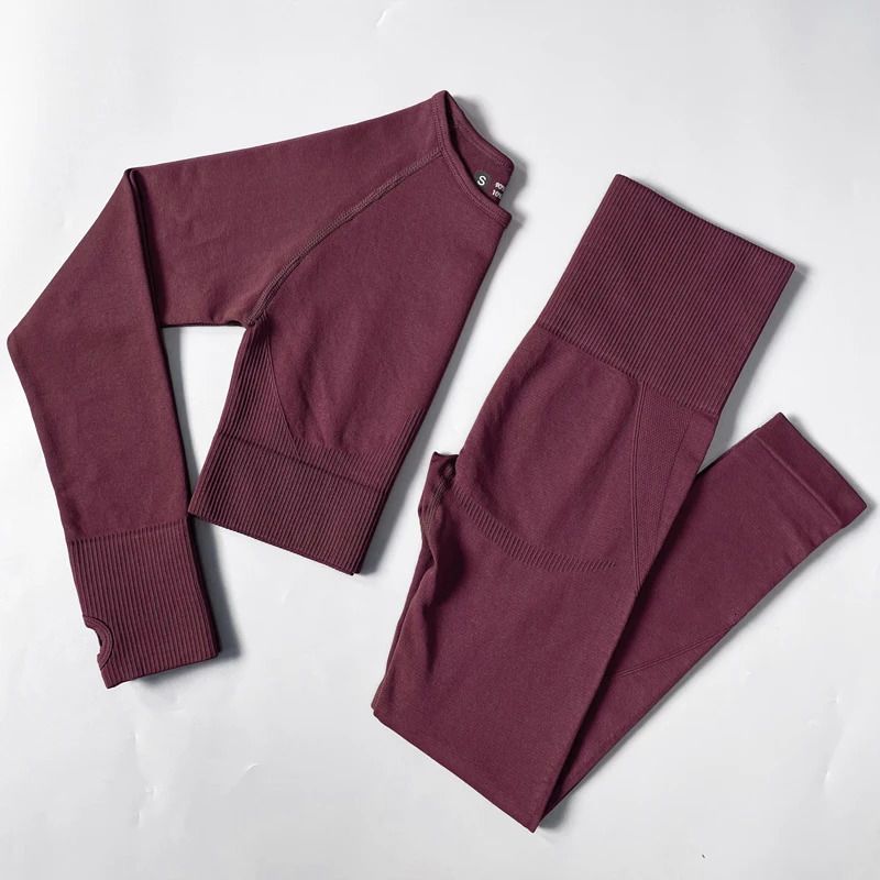 top pants purple red