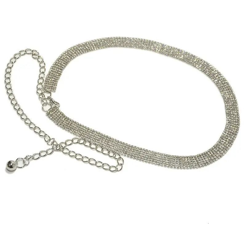 6 Row Silver Chain-105cm