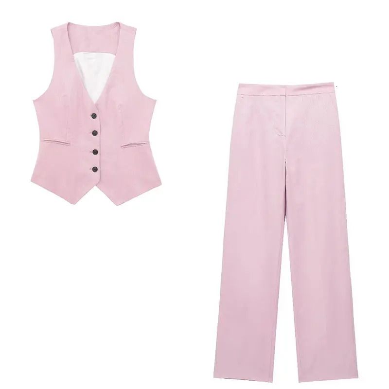 pink vest pant