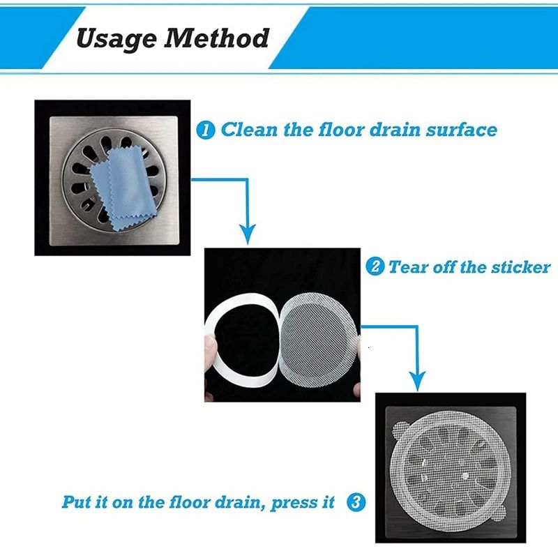 Drains Pcs Disposable Shower Drain Hair Catcher Mesh Stickers Anti