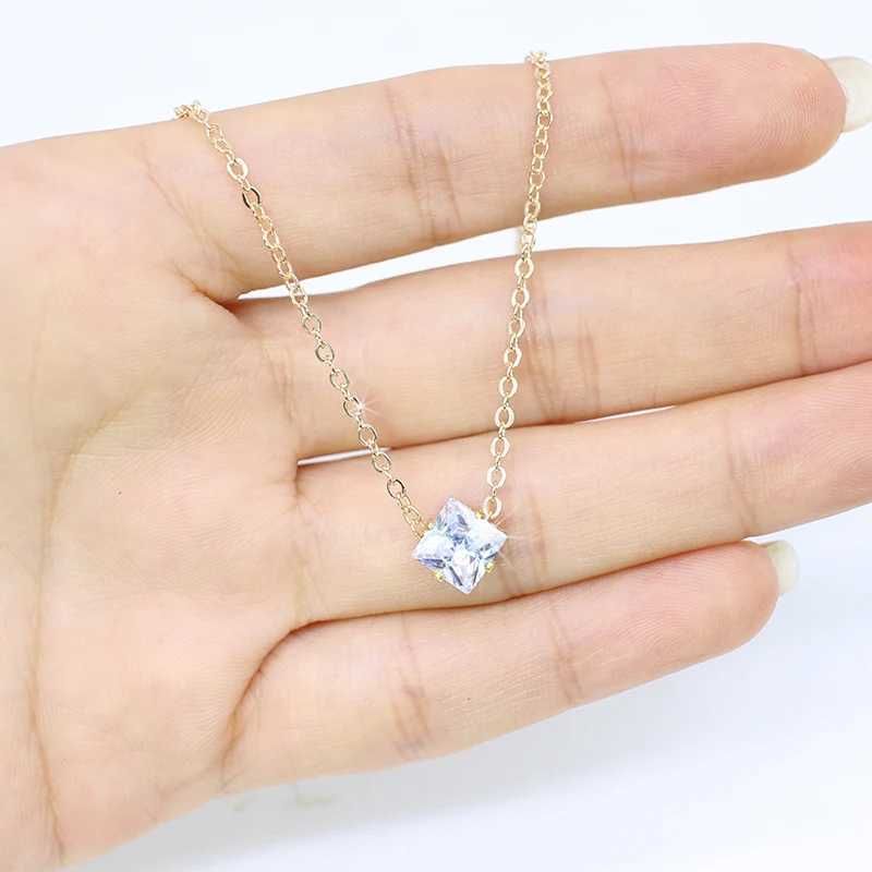 Kolye Kolyeler Parlak Zirkon Görünmez Şeffaf İnce Çizgi Basit Choker Kolye Kadın Takı Collana Kolye Bijoux_voghion.com