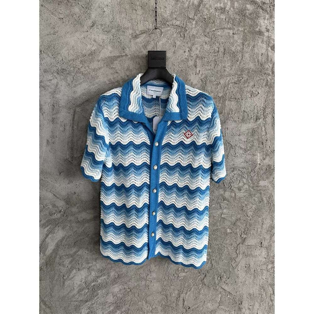 chemise vagues bleues