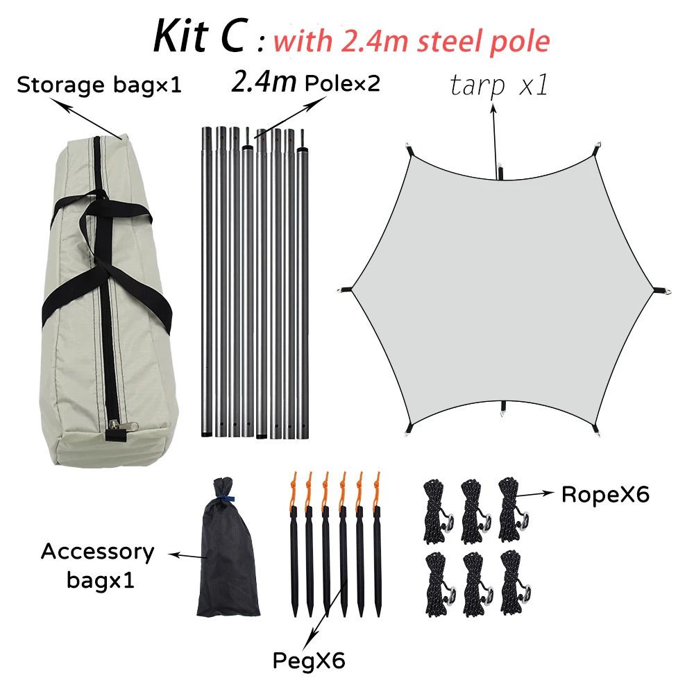 Kit c with Iron Pole-5m x 4.5m