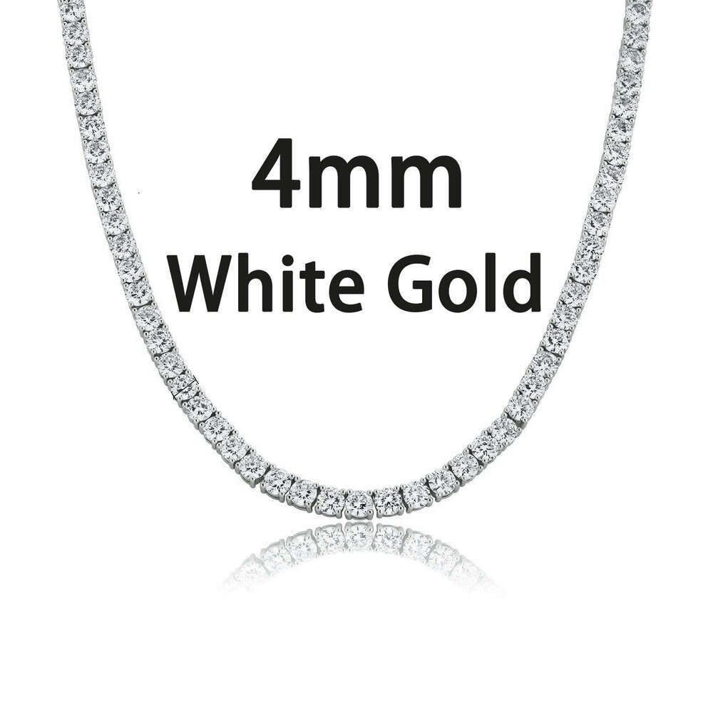 Pulsera de oro blanco de 4 mm de 7 pulgadas