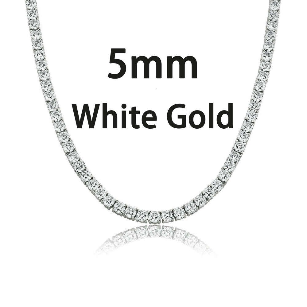 Collier d'or blanc de 5 mm-20 pouces