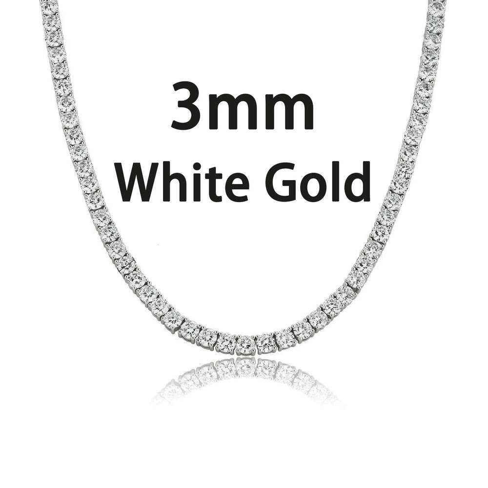 3mm vit guld-18-tums halsband