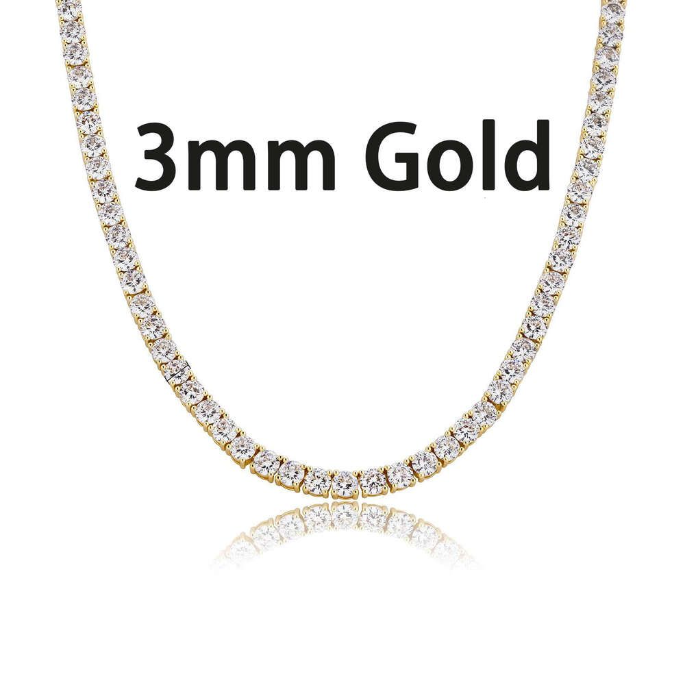 Collar de 3 mm de oro de 24 pulgadas