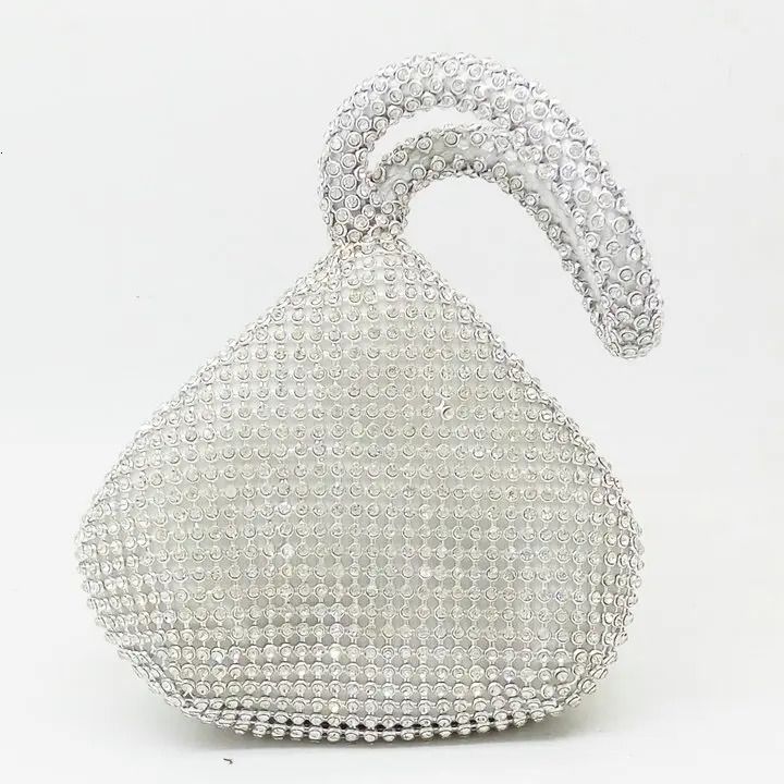 Bolsa de cristal plateado