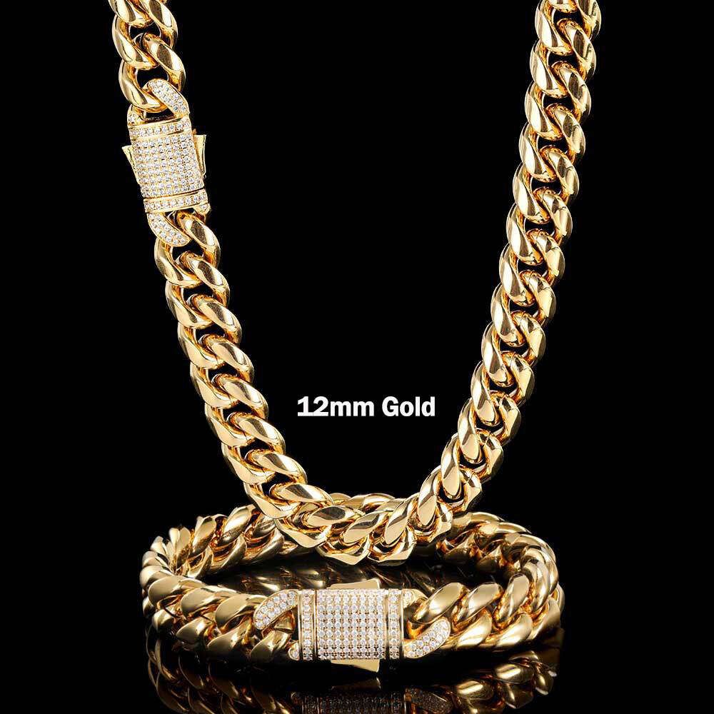 12mm Gold Iced Clasp-24inches-(61cm)