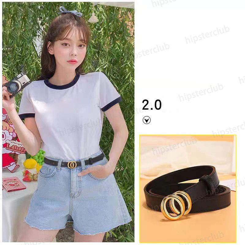 Gold buckle+black 2.0cm