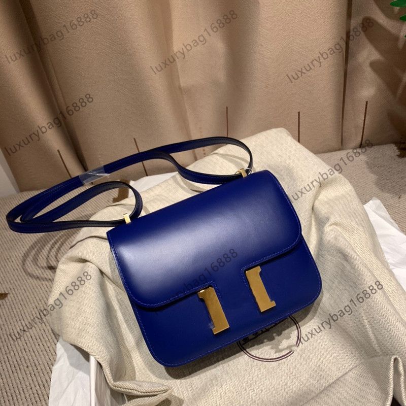 Box leather blue gold